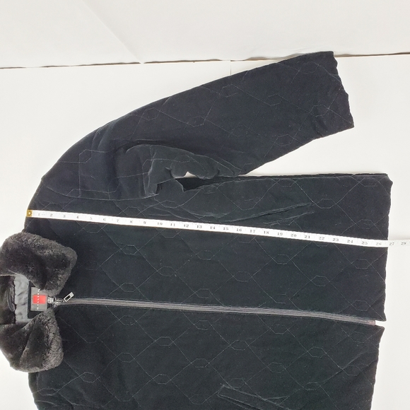 Gallery faux suede/fur collar zip up coat … - Picture 7 of 8